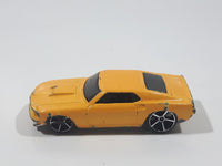 2007 Hot Wheels '69 Ford Mustang Yellow Die Cast Toy Muscle Car Vehicle