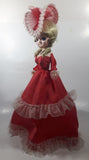 Vintage Bradley Style Big Eyes Southern Belle Red Dress and Hat 18" Tall Fabric with Vinyl Face Doll Made in Korea