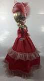 Vintage Bradley Style Big Eyes Southern Belle Red Dress and Hat 18" Tall Fabric with Vinyl Face Doll Made in Korea