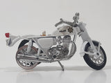 Vintage Yatming 1334 Honda CB-750 Four Police White Motor Cycle Die Cast Toy Vehicle Missing Parts