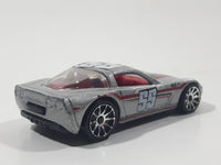 2005 Hot Wheels Corvette C6 Silver Die Cast Toy Car Vehicle