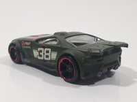 2012 Hot Wheels Track Stars Scorcher Dark Olive Green Die Cast Toy Car Vehicle