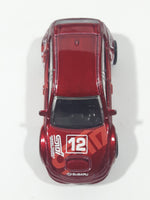 2012 Hot Wheels Subaru WRX STI Red Die Cast Toy Car Vehicle