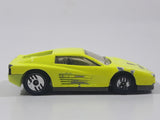 1993 Hot Wheels Criss Cross Crash Set Ferrari Testarossa Fluorescent Yellow Die Cast Toy Super Car Exotic Vehicle