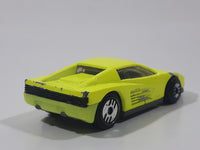 1993 Hot Wheels Criss Cross Crash Set Ferrari Testarossa Fluorescent Yellow Die Cast Toy Super Car Exotic Vehicle