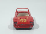 1989 Hot Wheels Ferrari F40 Red Die Cast Toy Car Vehicle Opening Rear Mount Engine UH