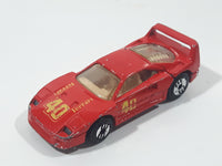 1989 Hot Wheels Ferrari F40 Red Die Cast Toy Car Vehicle Opening Rear Mount Engine UH