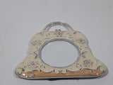 Purse Shaped Rhinestone Covered Enamel Flowers Photo Picture Frame