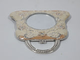 Purse Shaped Rhinestone Covered Enamel Flowers Photo Picture Frame