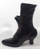 Vintage Black Victorian Style Boot 10" Tall Ceramic Ornamental Vase