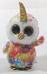 2019 Ty Beanie Boos Enchanted Rainbow Unicorn Owl 8" Tall Toy Stuffed Plush