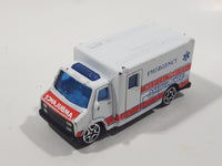 Motor Max No. 6034 Emergency Medical Services Ambulance Van White Die Cast Toy Car Vehicle with Opening Rear Doors