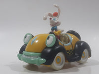 Rare Vintage Disney Amblin Who Framed Roger Rabbit? Benny The Cab Yellow Plastic Pull Back Toy Car Vehicle