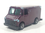 1990 Hot Wheels Color Racers II Letter Getter Maroon Mail Truck Die Cast Toy Delivery Vehicle