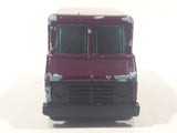 1990 Hot Wheels Color Racers II Letter Getter Maroon Mail Truck Die Cast Toy Delivery Vehicle