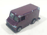 1990 Hot Wheels Color Racers II Letter Getter Maroon Mail Truck Die Cast Toy Delivery Vehicle