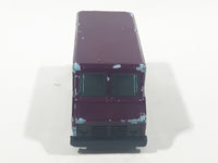 1990 Hot Wheels Color Racers II Letter Getter Maroon Mail Truck Die Cast Toy Delivery Vehicle