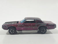 Vintage 1968 Hot Wheels Sweet Sixteen Custom T-Bird Spectraflame Magenta Pink with Black Roof Die Cast Toy Car Vehicle