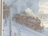 Max Jacquiard "The Loops in Rogers Pass" 3844 Train Steam Engine Locomotive 11 1/4" x 14 1/4" Framed Art Print