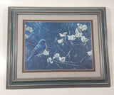 1990 Robert Bateman Bluebird and Blossoms Painting 14" x 17" Framed Art Print