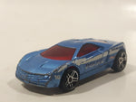 2010 Hot Wheels Police Pursuit Cadillac Cien Concept Interceptor Blue Die Cast Toy Car Law Enforcement Vehicle