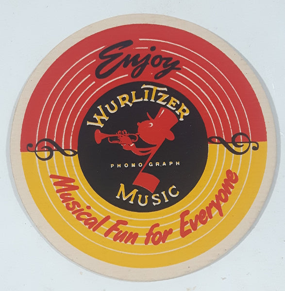 Vintage Wurlitzer Phono Graph Music Enjoy Musical Fun For Everyone Paper Coaster