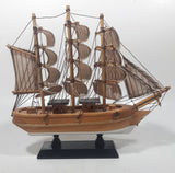 Vintage Charles Morgan Wood Tall Whaling Ship Model 8" Long
