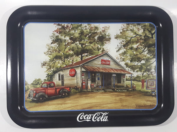 1997 Coca Cola "GEN. MDSE." Jeanne Mack Country Store Black Metal Beverage Serving Tray