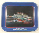 1996 Pepsi Cola Route 66 Diner "The way it was when Pepsi was a dime" Savage Blue Metal Beverage Serving Tray