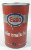 Vintage ESSO Mineralube 20-20W Motor Oil One Quart Orange Metal Can FULL