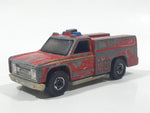 1977 Hot Wheels Flying Colors Emergency Squad Rescue Ranger Dark Red Fire Truck Die Cast Toy Car Vehicle - BW - Blue Lights - Hong Kong