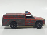 1977 Hot Wheels Flying Colors Emergency Squad Rescue Ranger Dark Red Fire Truck Die Cast Toy Car Vehicle - BW - Blue Lights - Hong Kong