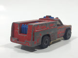 1977 Hot Wheels Flying Colors Emergency Squad Rescue Ranger Dark Red Fire Truck Die Cast Toy Car Vehicle - BW - Blue Lights - Hong Kong