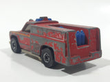 1977 Hot Wheels Flying Colors Emergency Squad Rescue Ranger Dark Red Fire Truck Die Cast Toy Car Vehicle - BW - Blue Lights - Hong Kong