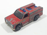 1977 Hot Wheels Flying Colors Emergency Squad Rescue Ranger Dark Red Fire Truck Die Cast Toy Car Vehicle - BW - Blue Lights - Hong Kong