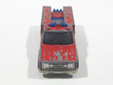 1977 Hot Wheels Flying Colors Emergency Squad Rescue Ranger Dark Red Fire Truck Die Cast Toy Car Vehicle - BW - Blue Lights - Hong Kong