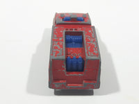 1977 Hot Wheels Flying Colors Emergency Squad Rescue Ranger Dark Red Fire Truck Die Cast Toy Car Vehicle - BW - Blue Lights - Hong Kong