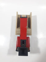 Vintage Early 1980s Tonka Crane Boom Truck Red and Beige Pressed Steel Toy Car Vehicle Collectible
