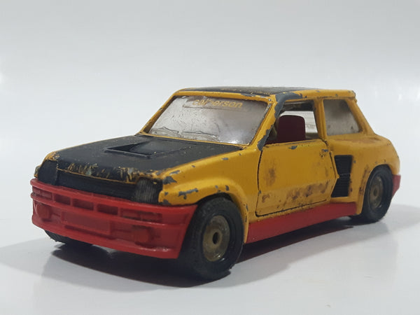 Vintage Corgi Renault 5 Turbo Yellow 4" Long Die Cast Toy Car Vehicle with Opening Doors and Hatch