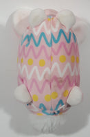 Egg Shaped Easter Bunny Pink and Multicolored  7" Long Toy Stuffed Plush