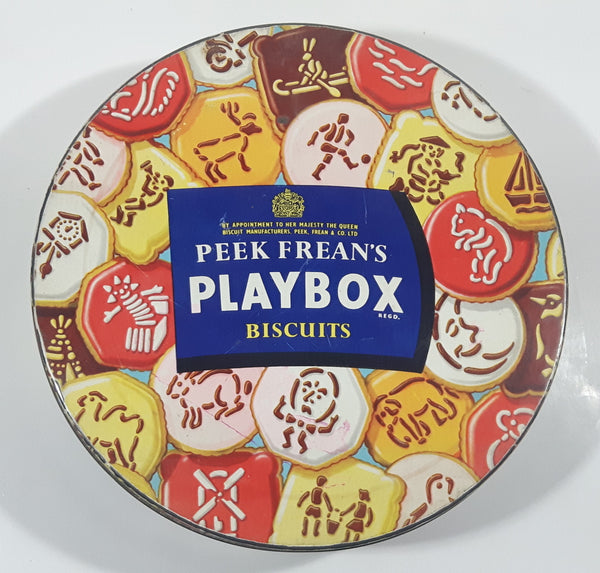 Vintage Peek Frean's Playbox Biscuits Round Tin Metal Container