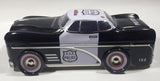 The Silver Crane Company Police Department PD 1290 Black and White Tin Metal Car Shaped Container