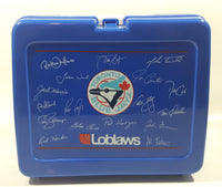 Loblaws Schneiders Toronto Blue Jays MLB Baseball Team Autograph Themed Blue Plastic Lunch Box Container