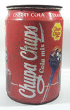 1997 Chupa Chups Cola Mix Cola Lemon Cherry Cola Red 10" Tall Metal Can Shaped Container