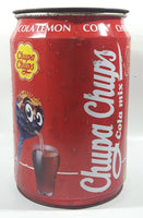 1997 Chupa Chups Cola Mix Cola Lemon Cherry Cola Red 10" Tall Metal Can Shaped Container