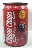 1997 Chupa Chups Cola Mix Cola Lemon Cherry Cola Red 10" Tall Metal Can Shaped Container