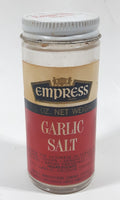 Rare Vintage Empress Garlic Salt 3 1/4 Oz 4" Tall Glass Spice Jar Bottle Half Full