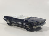 1998 Hot Wheels '65 Ford Mustang Convertible Dark Blue Metalflake Die Cast Toy Car Vehicle with Opening Hood