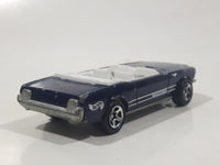 1998 Hot Wheels '65 Ford Mustang Convertible Dark Blue Metalflake Die Cast Toy Car Vehicle with Opening Hood