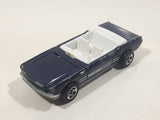 1998 Hot Wheels '65 Ford Mustang Convertible Dark Blue Metalflake Die Cast Toy Car Vehicle with Opening Hood